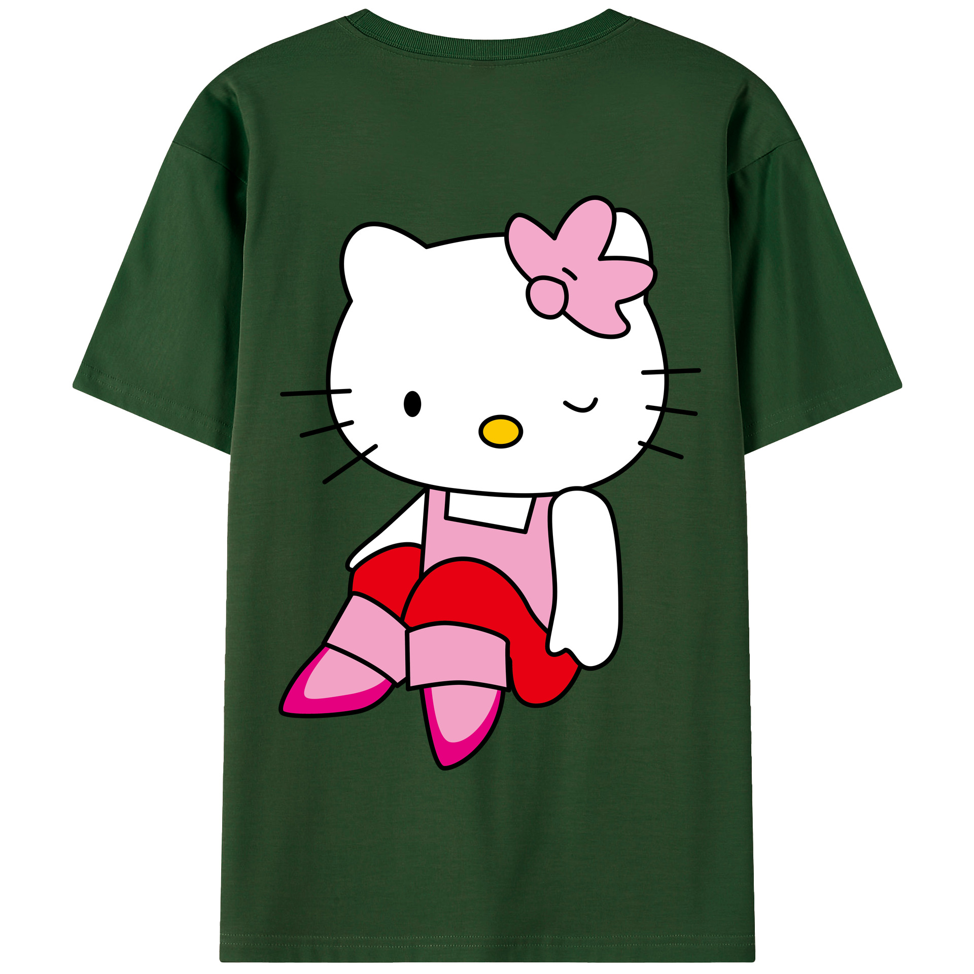 （画像用） Hello Kitty ハローキティ 綿100％半袖Tシャツ（背面プリント）